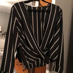Sold! Sexy striped wrap front top!